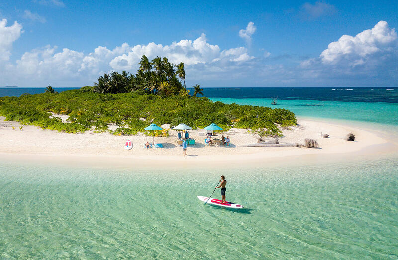 Paddleboarding in the Seychelles